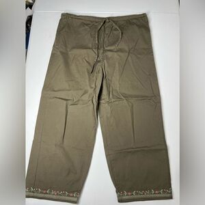 PARA Y2K Vintage Gasoline Embroidered Capri Cotton Bohemian Size 12